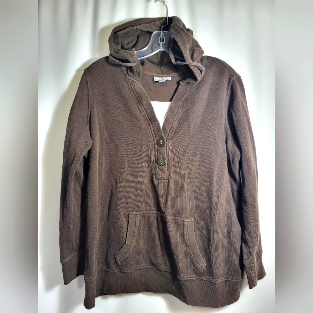 Essentials brown knit hoodie   women's 14 /16W  #1696